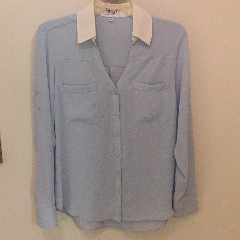 Light Blue Express Portofino Shirt Petite Small